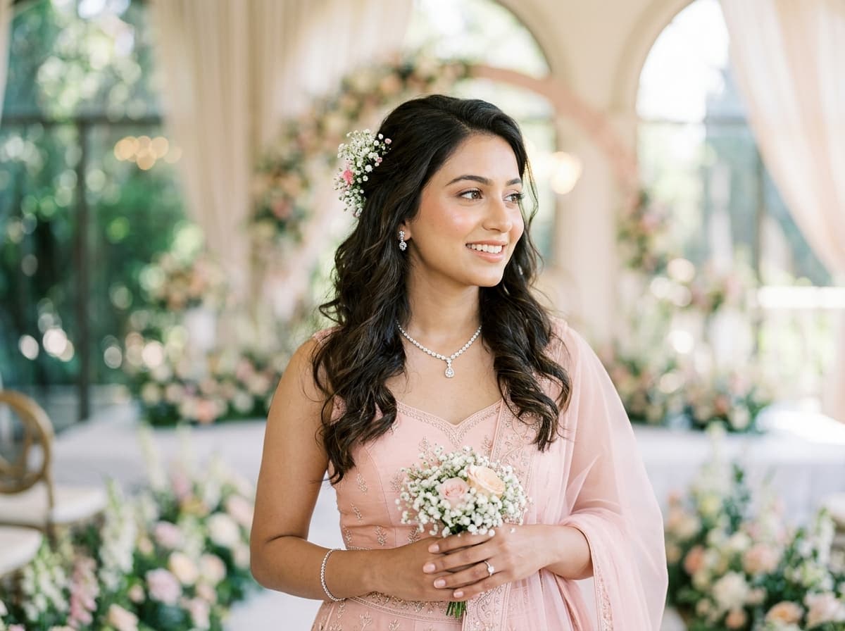 Dewy Pastel Engagement & Ring Ceremony Look