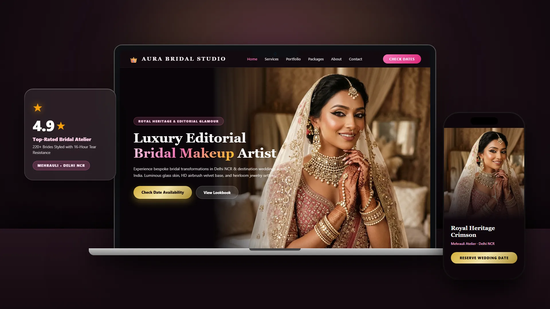 Aura Bridal Studio — Luxury Editorial Bridal Makeup Atelier - Showcase by NIVORA Tech
